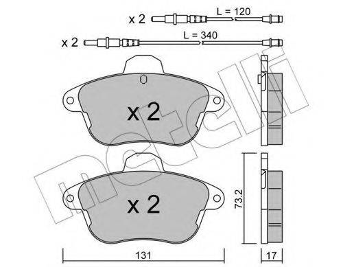 Комплект тормозных колодок, дисковый тормоз METELLI 22-0184-1