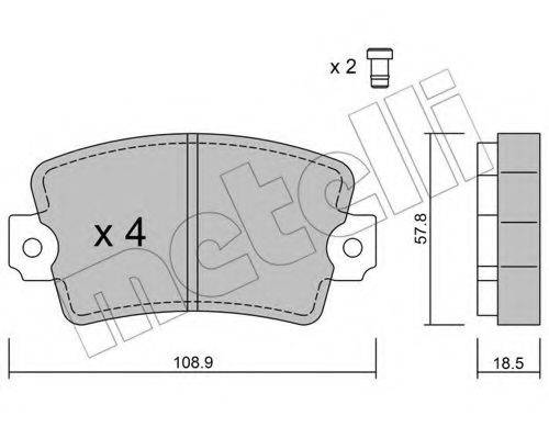 Комплект тормозных колодок, дисковый тормоз METELLI 22-0186-0