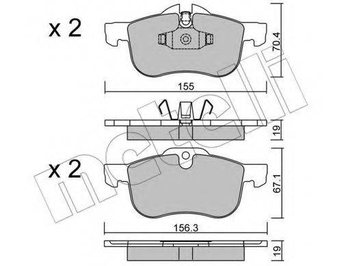 Комплект тормозных колодок, дисковый тормоз METELLI 22-0307-0