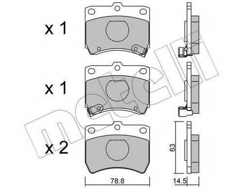 Комплект тормозных колодок, дисковый тормоз METELLI 22-0370-0
