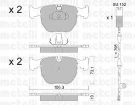 Комплект тормозных колодок, дисковый тормоз METELLI 22-0559-1K