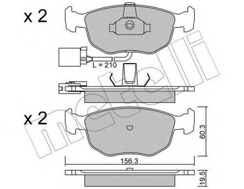 Комплект тормозных колодок, дисковый тормоз METELLI 22-0656-1