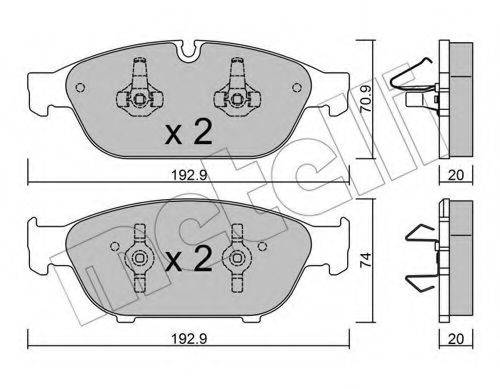 Комплект тормозных колодок, дисковый тормоз METELLI 22-0953-0