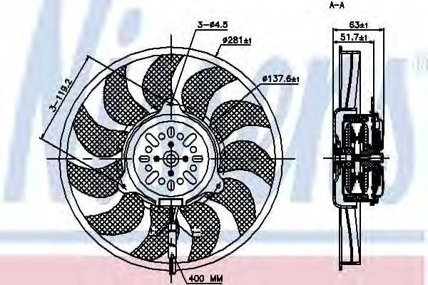 Вентилятор, охолодження двигуна NISSENS 85692