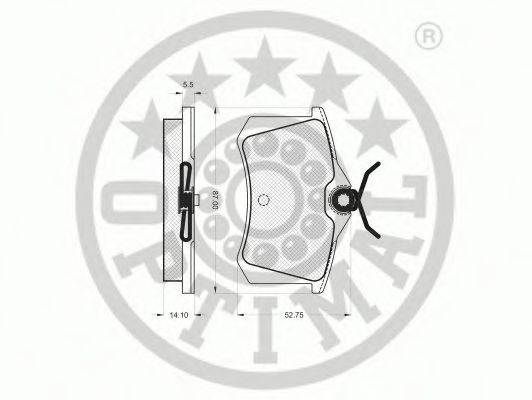 Комплект тормозных колодок, дисковый тормоз OPTIMAL 9849