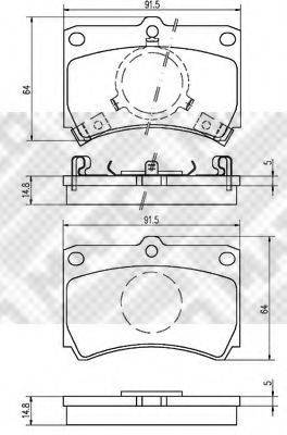 MAPCO 6335 Комплект тормозных колодок, дисковый тормоз