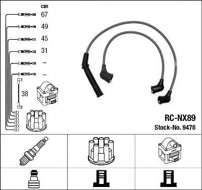 Комплект дротів запалення NGK 9478