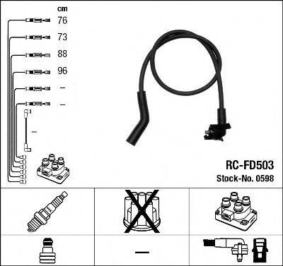Комплект дротів запалення NGK 0598