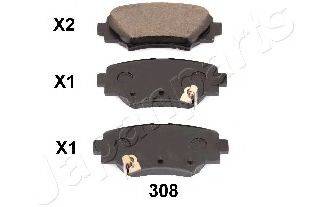 Комплект тормозных колодок, дисковый тормоз JAPANPARTS PP-308AF