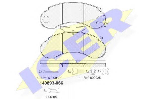 ICER 140893 Комплект тормозных колодок, дисковый тормоз