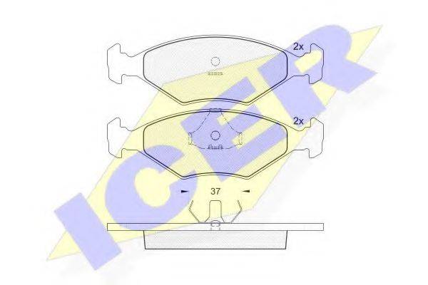 Комплект гальмівних колодок, дискове гальмо ICER 140926