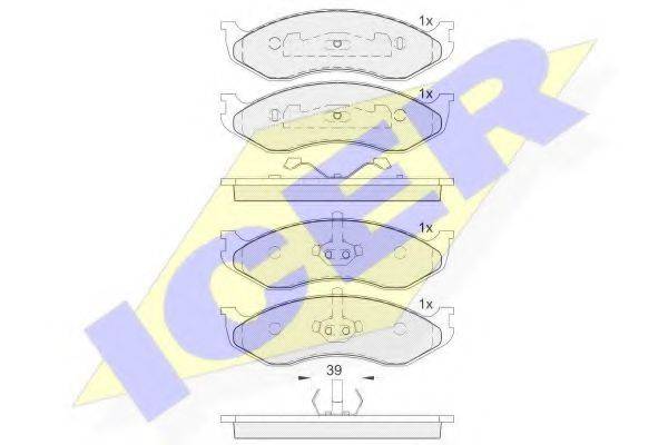 ICER 140968 Комплект тормозных колодок, дисковый тормоз