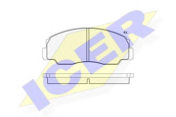 Комплект тормозных колодок, дисковый тормоз ICER 141021
