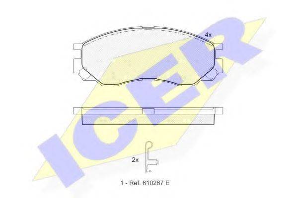 Комплект тормозных колодок, дисковый тормоз ICER 141234