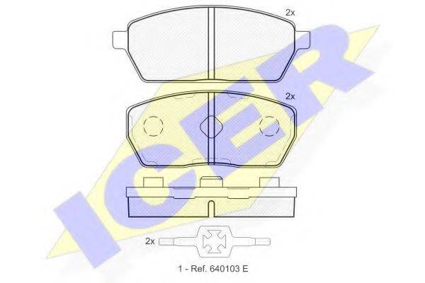 Комплект тормозных колодок, дисковый тормоз ICER 141251