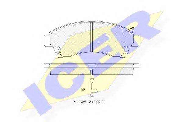 Комплект тормозных колодок, дисковый тормоз ICER 141324
