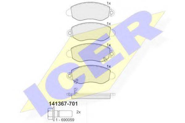 ICER 141367701 Комплект тормозных колодок, дисковый тормоз