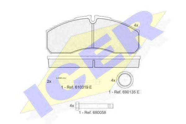ICER 141499 Комплект тормозных колодок, дисковый тормоз