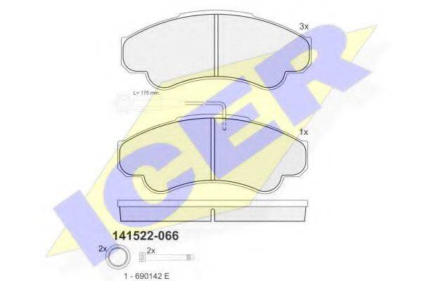 ICER 141522 Комплект тормозных колодок, дисковый тормоз
