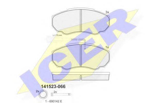 ICER 141523 Комплект тормозных колодок, дисковый тормоз