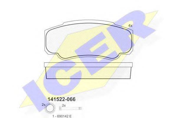 ICER 141524 Комплект тормозных колодок, дисковый тормоз