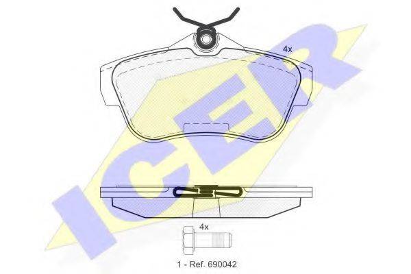 ICER 141823 Комплект тормозных колодок, дисковый тормоз