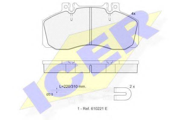 ICER 150722 Комплект тормозных колодок, дисковый тормоз