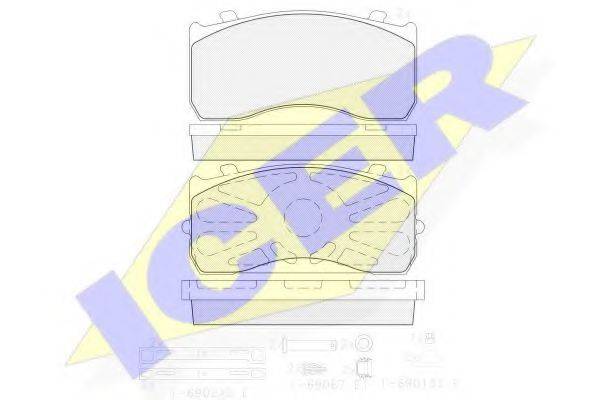 Комплект гальмівних колодок, дискове гальмо ICER 151404-202