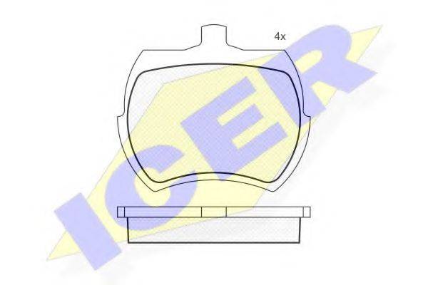 Комплект тормозных колодок, дисковый тормоз ICER 180002