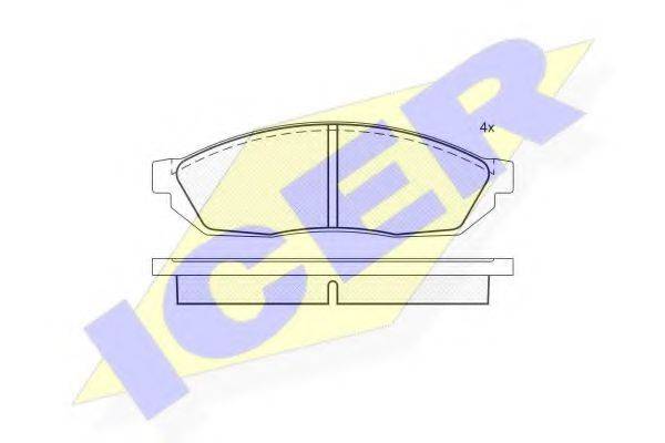 Комплект тормозных колодок, дисковый тормоз ICER 180311