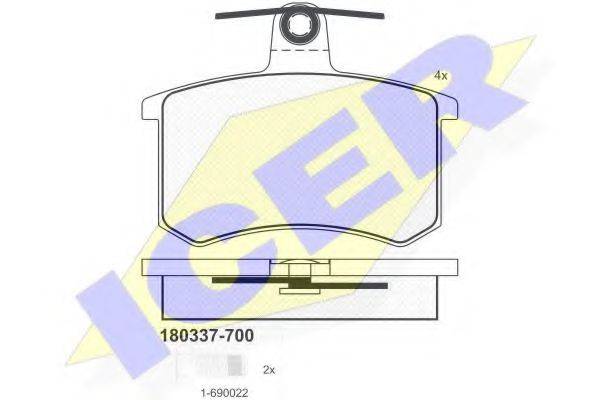 ICER 180337700 Комплект тормозных колодок, дисковый тормоз
