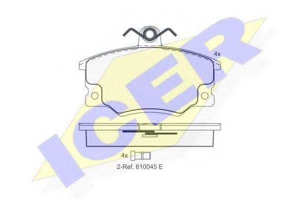 Комплект тормозных колодок, дисковый тормоз ICER 180415