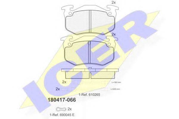 ICER 180417 Комплект тормозных колодок, дисковый тормоз