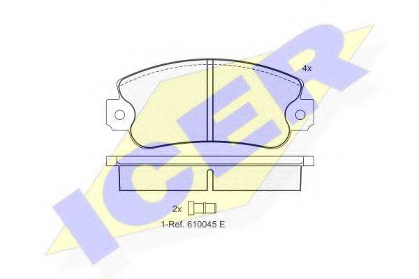 ICER 180418 Комплект тормозных колодок, дисковый тормоз