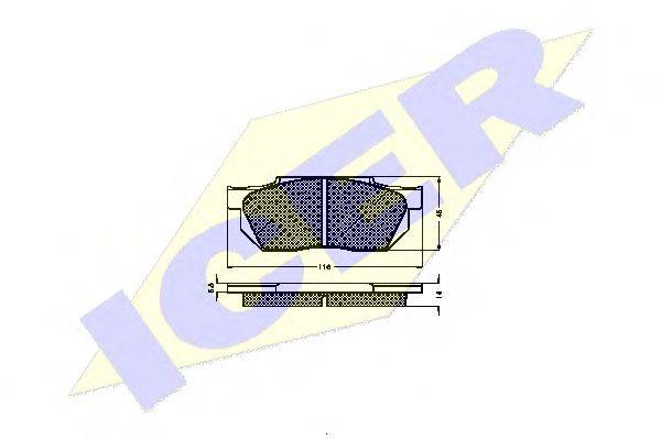 Комплект гальмівних колодок, дискове гальмо ICER 180492