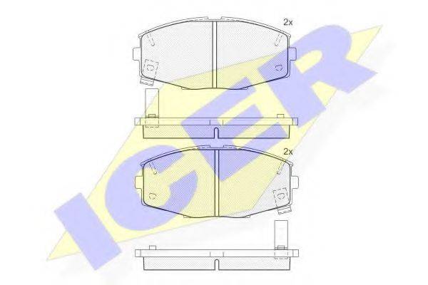 Комплект гальмівних колодок, дискове гальмо ICER 180617