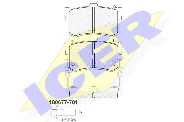 ICER 180677701 Комплект тормозных колодок, дисковый тормоз