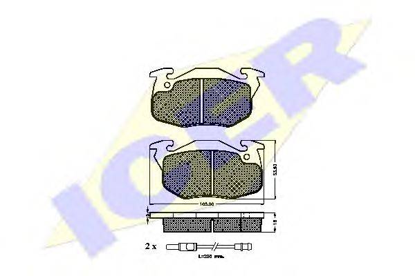 Комплект гальмівних колодок, дискове гальмо ICER 180695