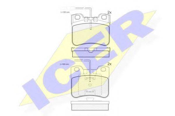 ICER 180788203 Комплект тормозных колодок, дисковый тормоз