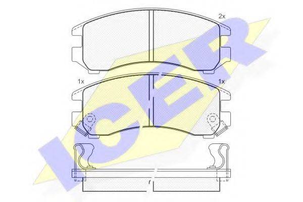 Комплект тормозных колодок, дисковый тормоз ICER 180810