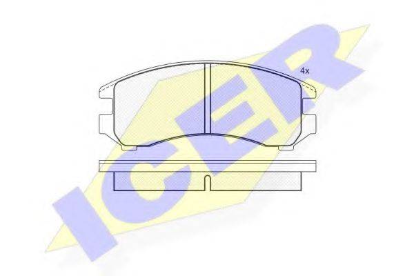 Комплект тормозных колодок, дисковый тормоз ICER 180810-204