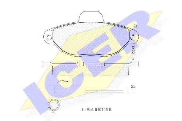 Комплект тормозных колодок, дисковый тормоз ICER 180924