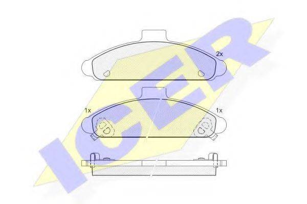 ICER 180963 Комплект тормозных колодок, дисковый тормоз