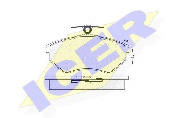 Комплект гальмівних колодок, дискове гальмо ICER 181011