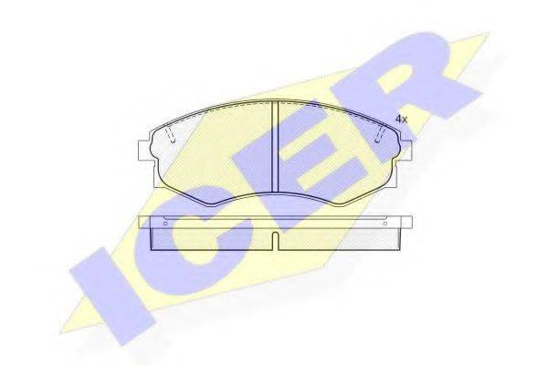 Комплект тормозных колодок, дисковый тормоз ICER 181097