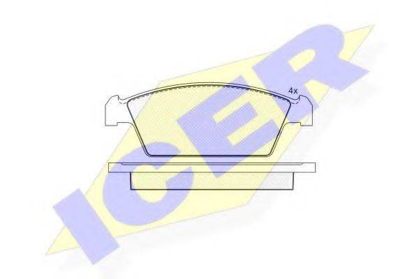 Комплект тормозных колодок, дисковый тормоз ICER 181134