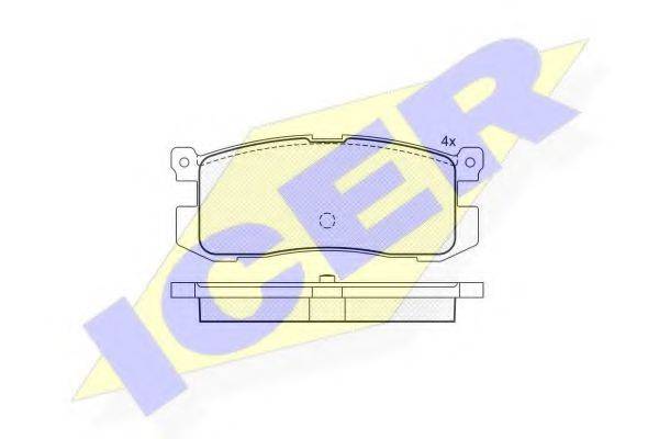 Комплект тормозных колодок, дисковый тормоз ICER 181160