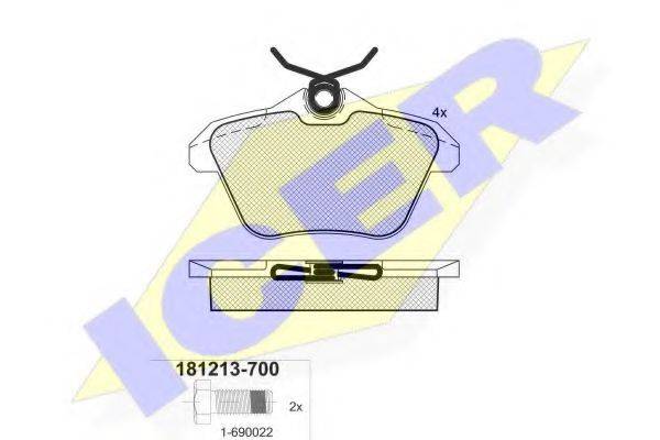 ICER 181213700 Комплект тормозных колодок, дисковый тормоз