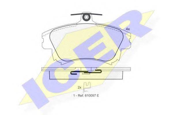 Комплект тормозных колодок, дисковый тормоз ICER 181236