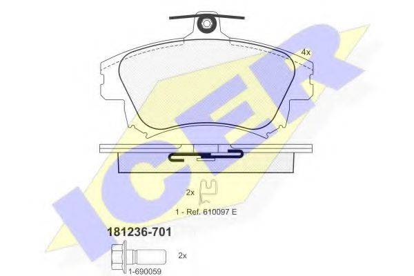 ICER 181236701 Комплект тормозных колодок, дисковый тормоз